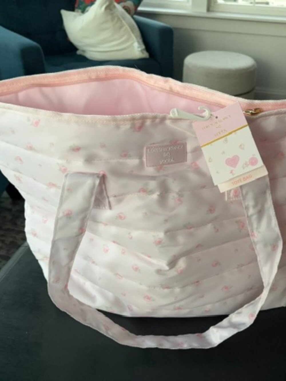 LoveShackFancy x Target - Yoobi Blooming Heirloom Ditsy Quilted Tote Bag Ballet - Picture 2 of 4